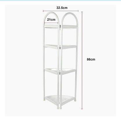 Shower Corner Shelf White Caddy Bathroom Shelves Organiser Bath Storage Rack 4 V63-827131