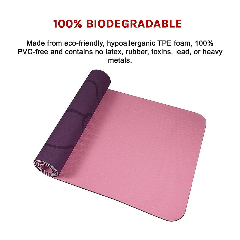 8mm TPE Yoga Mat Exercise Fitness Gym Pilates Non Slip Dual Layer V63-827141