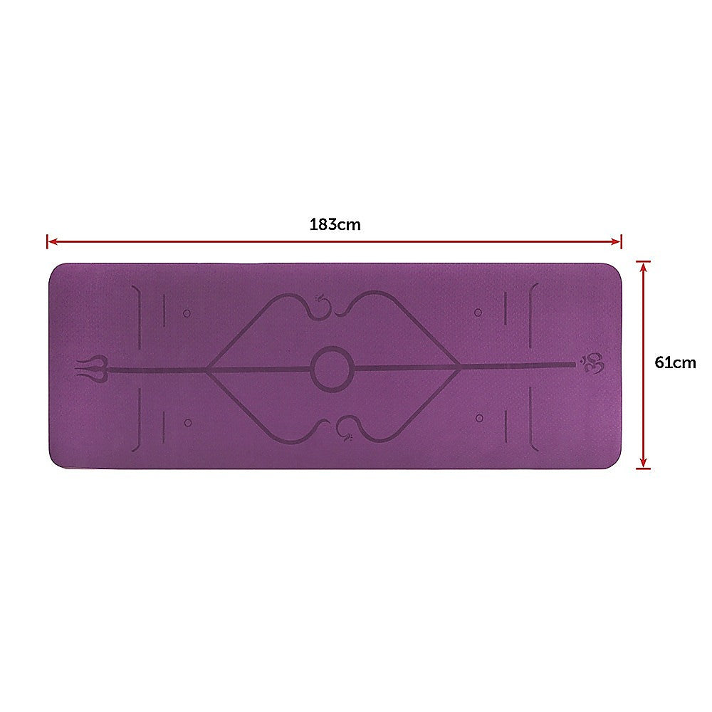 8mm TPE Yoga Mat Exercise Fitness Gym Pilates Non Slip Dual Layer V63-827141