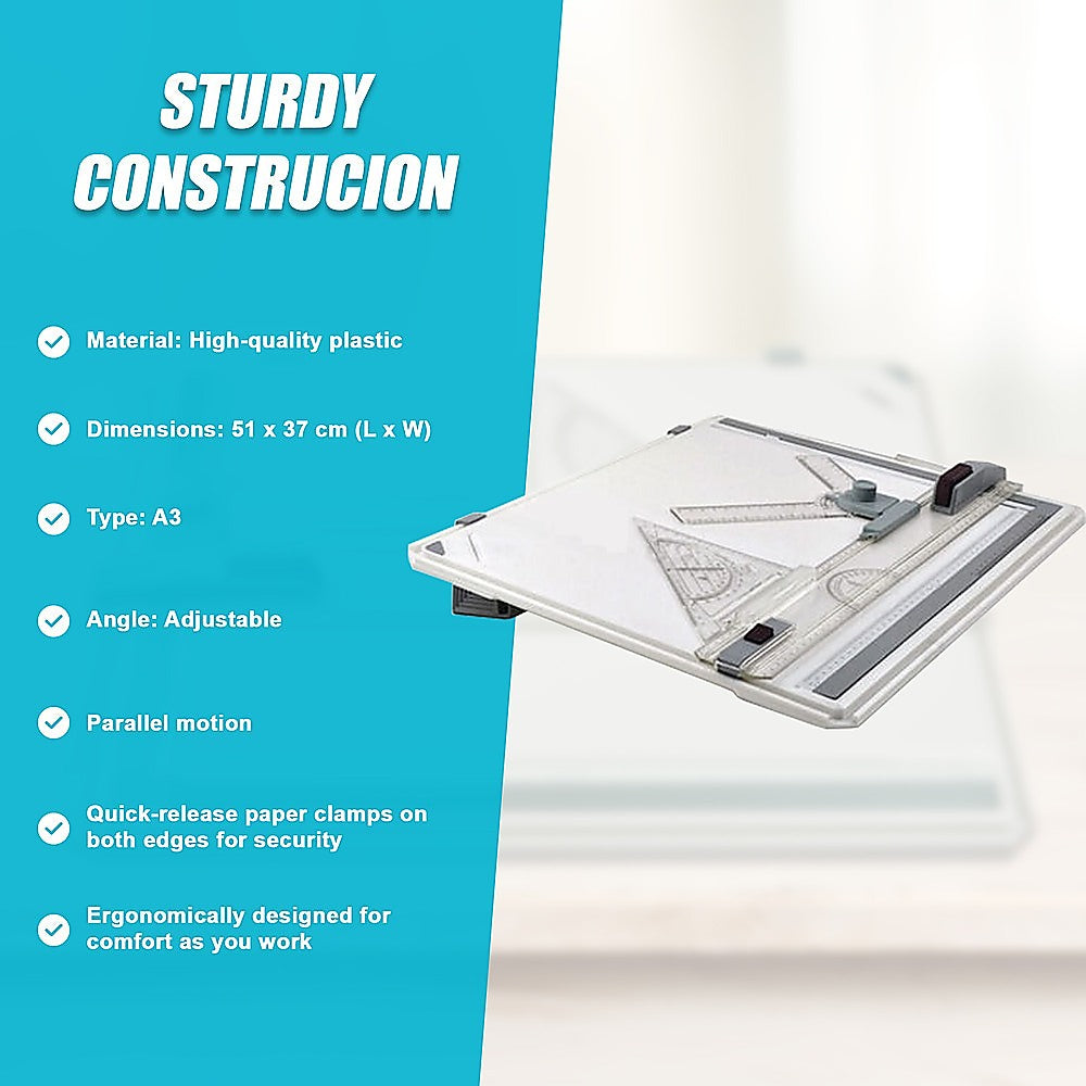 A3 Drawing Board Table with Parallel Motion and Adjustable Angle Drafting V63-827181