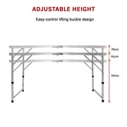 Aluminium Folding Table 120cm Portable Indoor Outdoor Picnic Party Camping Tables V63-827191