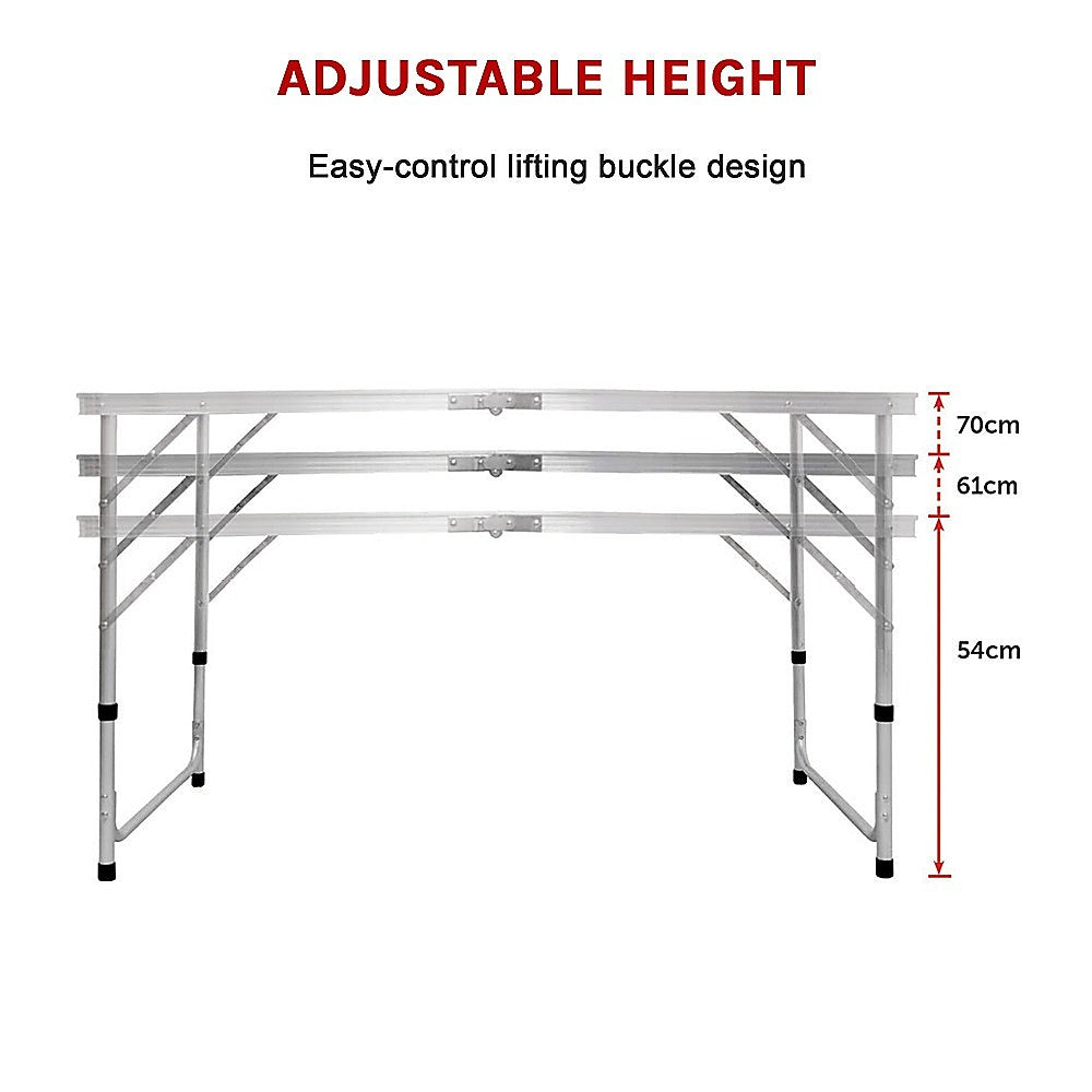 Aluminium Folding Table 120cm Portable Indoor Outdoor Picnic Party Camping Tables V63-827191