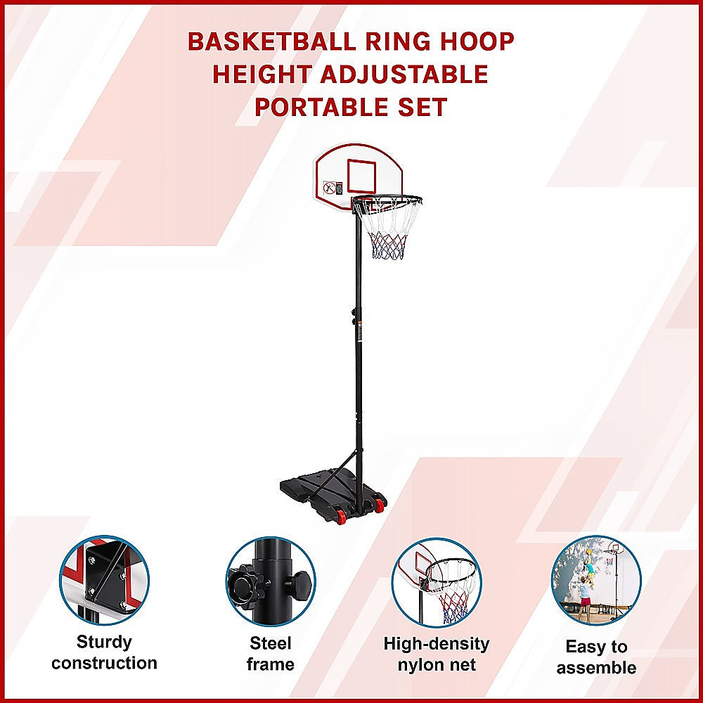 Basketball Ring Hoop Height Adjustable Portable Set V63-827271