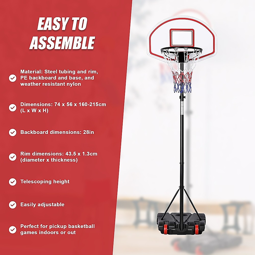 Basketball Ring Hoop Height Adjustable Portable Set V63-827271