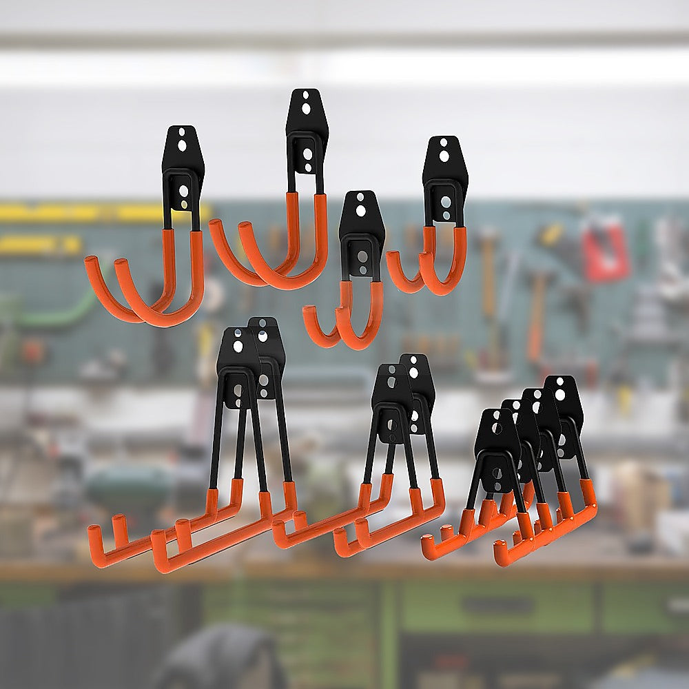 12-Pack Wall Mount Garage Hooks Tool Storage Workshop Organiser Heavy Duty Steel V63-827291