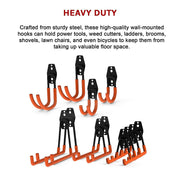 12-Pack Wall Mount Garage Hooks Tool Storage Workshop Organiser Heavy Duty Steel V63-827291