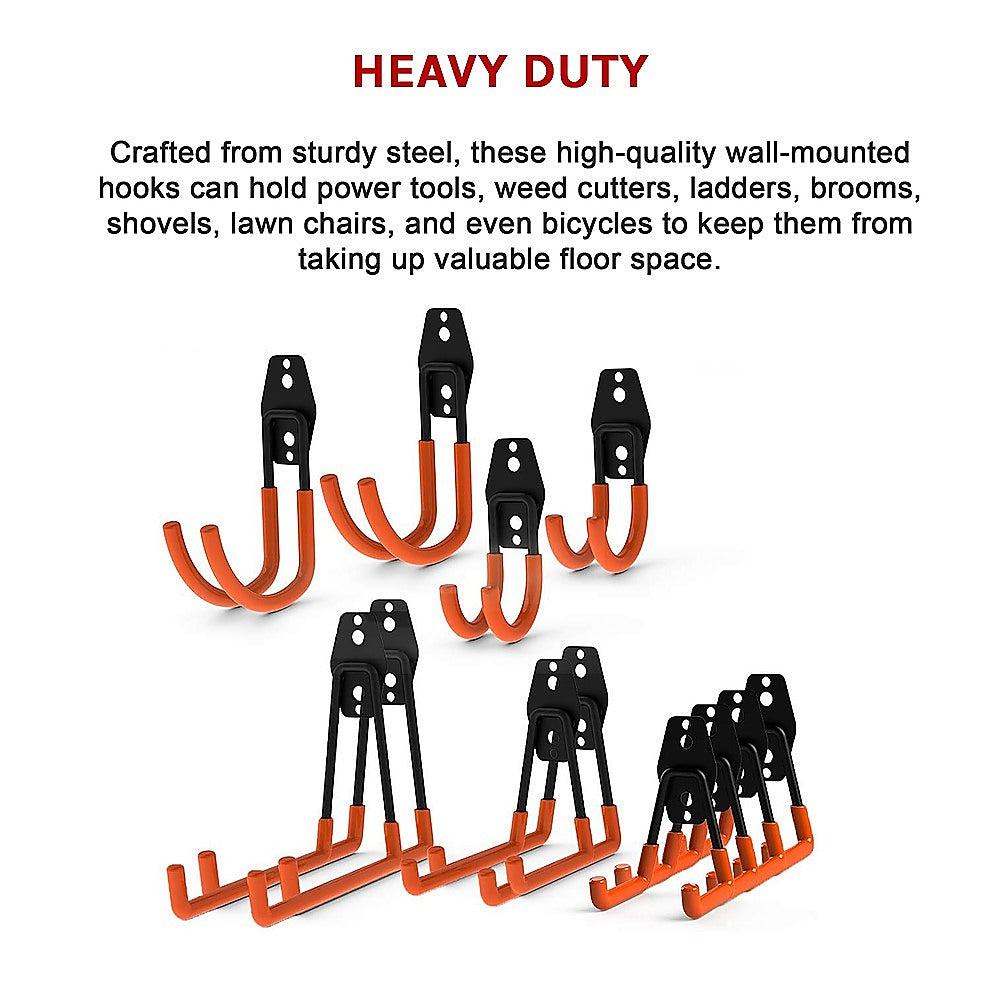 12-Pack Wall Mount Garage Hooks Tool Storage Workshop Organiser Heavy Duty Steel V63-827291