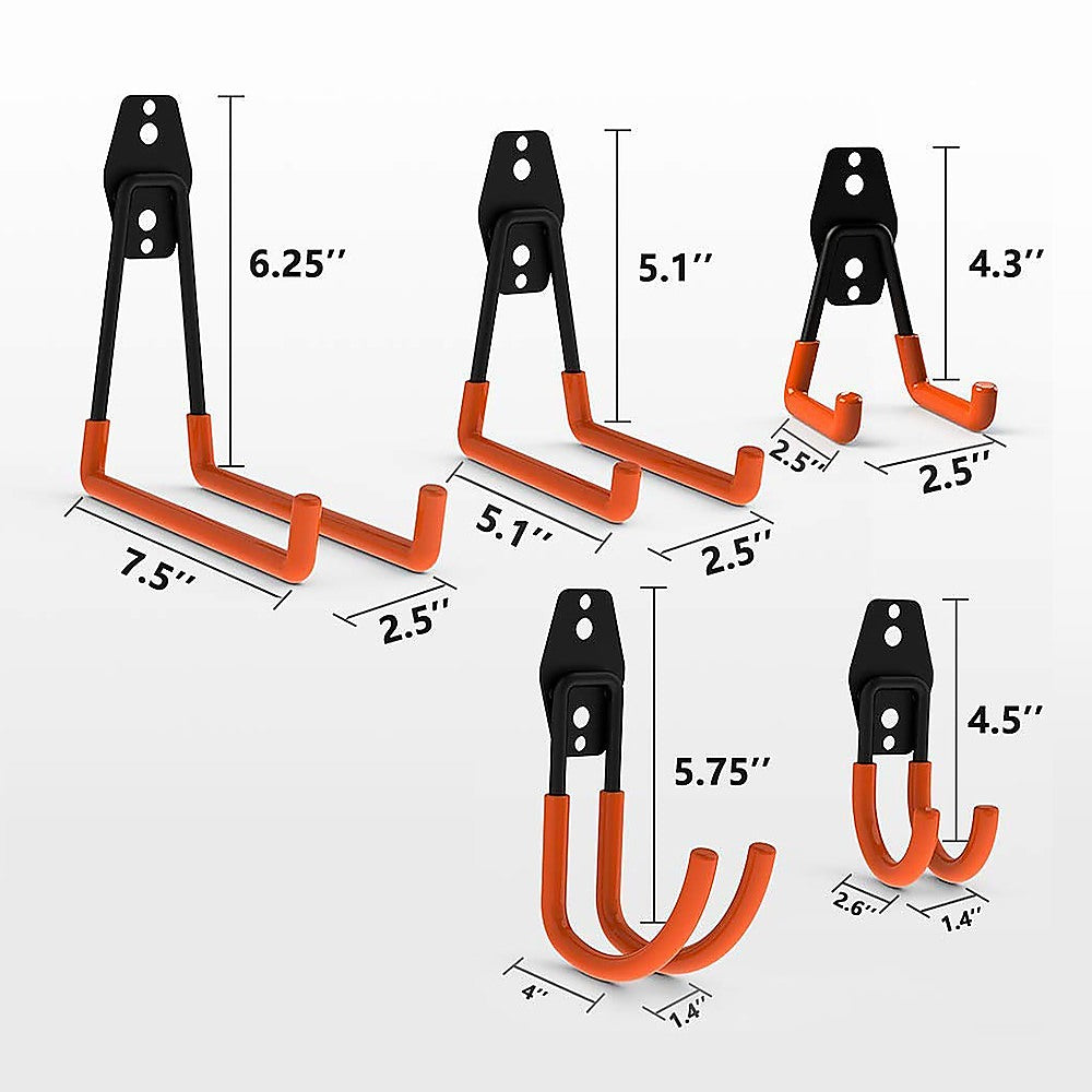 12-Pack Wall Mount Garage Hooks Tool Storage Workshop Organiser Heavy Duty Steel V63-827291