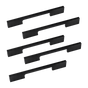 5 x 128mm Kitchen Handle Cabinet Cupboard Door Drawer Handles square Black furniture pulls V63-827301