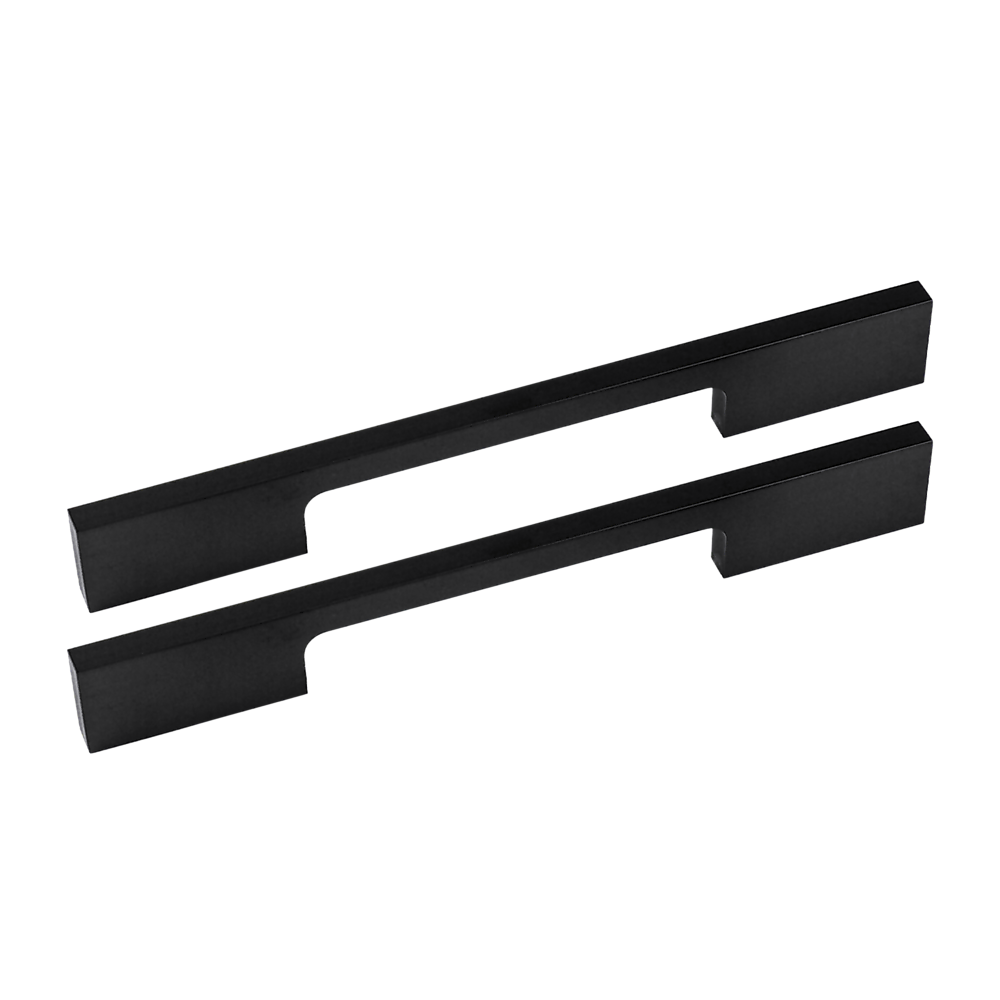 5 x 128mm Kitchen Handle Cabinet Cupboard Door Drawer Handles square Black furniture pulls V63-827301