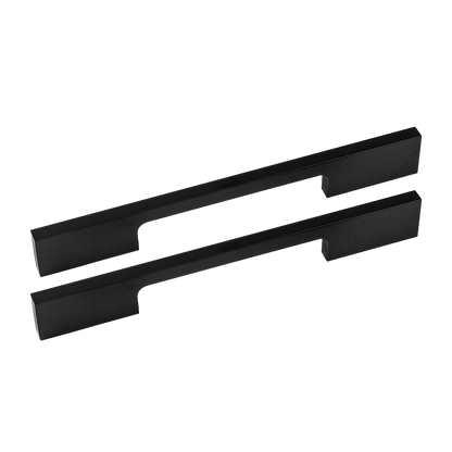 5 x 128mm Kitchen Handle Cabinet Cupboard Door Drawer Handles square Black furniture pulls V63-827301