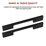 5 x 128mm Kitchen Handle Cabinet Cupboard Door Drawer Handles square Black furniture pulls V63-827301