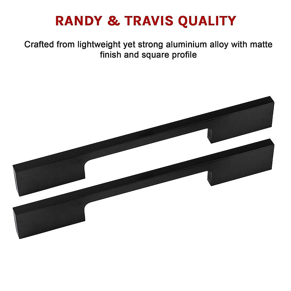 5 x 128mm Kitchen Handle Cabinet Cupboard Door Drawer Handles square Black furniture pulls V63-827301