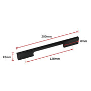 5 x 128mm Kitchen Handle Cabinet Cupboard Door Drawer Handles square Black furniture pulls V63-827301