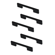 5 x 96mm Kitchen Handle Cabinet Cupboard Door Drawer Handles square Black furniture pulls V63-827321