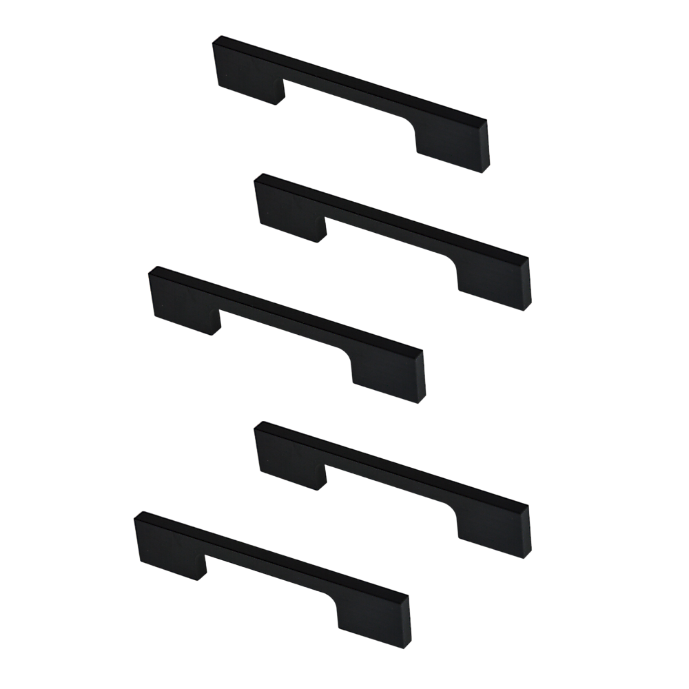 5 x 96mm Kitchen Handle Cabinet Cupboard Door Drawer Handles square Black furniture pulls V63-827321
