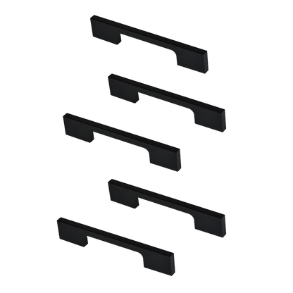 5 x 96mm Kitchen Handle Cabinet Cupboard Door Drawer Handles square Black furniture pulls V63-827321