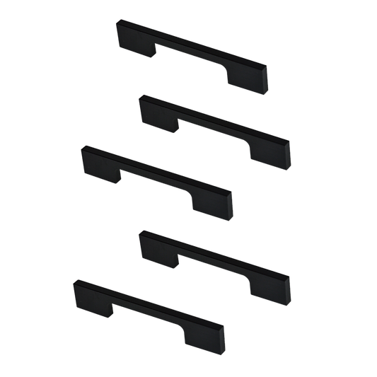 5 x 96mm Kitchen Handle Cabinet Cupboard Door Drawer Handles square Black furniture pulls V63-827321