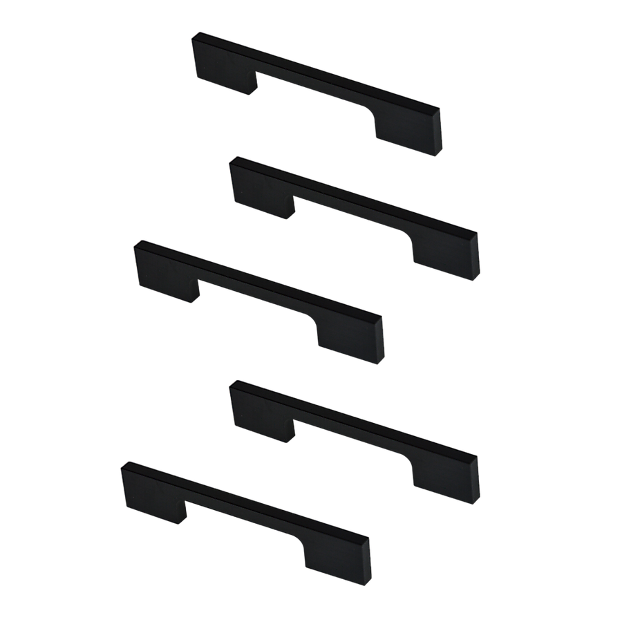 5 x 96mm Kitchen Handle Cabinet Cupboard Door Drawer Handles square Black furniture pulls V63-827321
