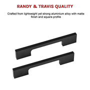5 x 96mm Kitchen Handle Cabinet Cupboard Door Drawer Handles square Black furniture pulls V63-827321