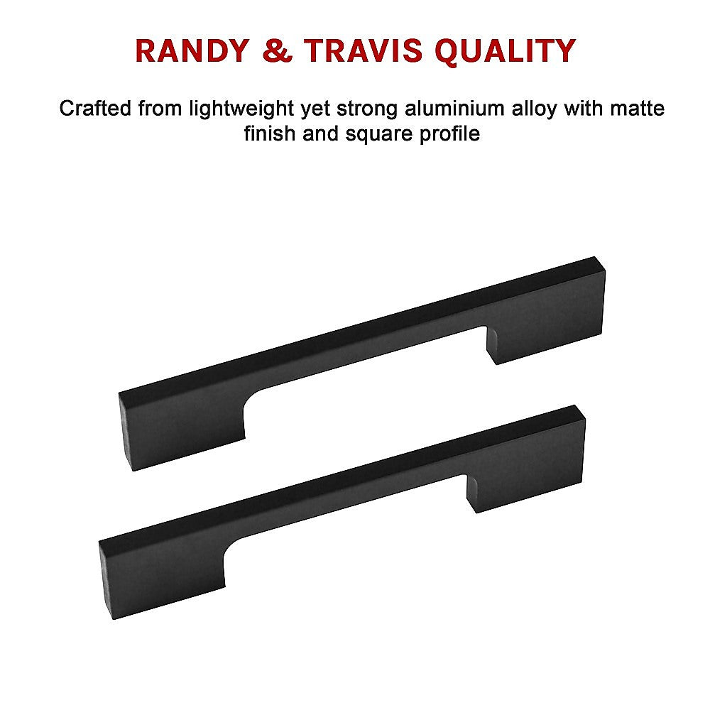 5 x 96mm Kitchen Handle Cabinet Cupboard Door Drawer Handles square Black furniture pulls V63-827321