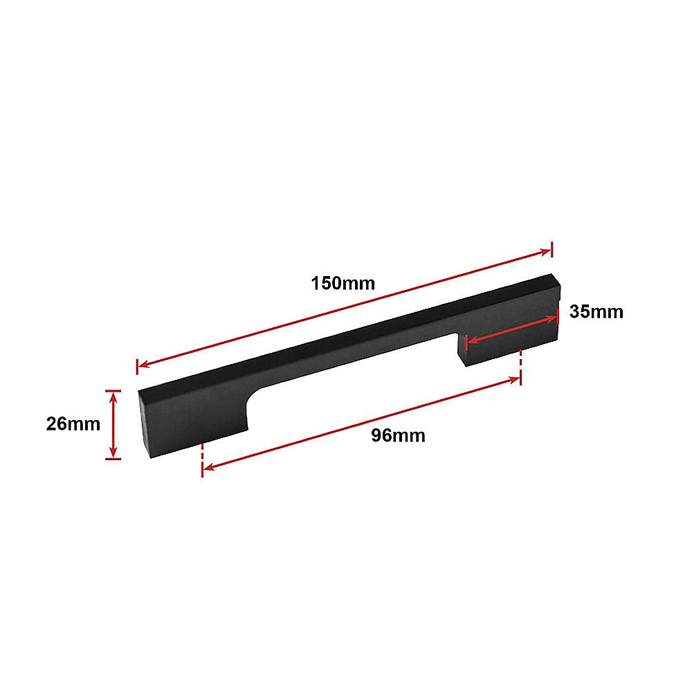 5 x 96mm Kitchen Handle Cabinet Cupboard Door Drawer Handles square Black furniture pulls V63-827321