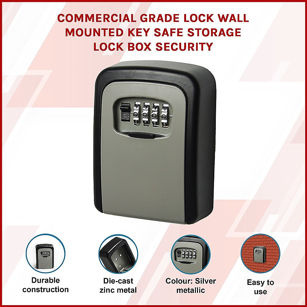 Commercial Grade Lock Wall Mounted Key Safe Storage Lock Box security V63-827361