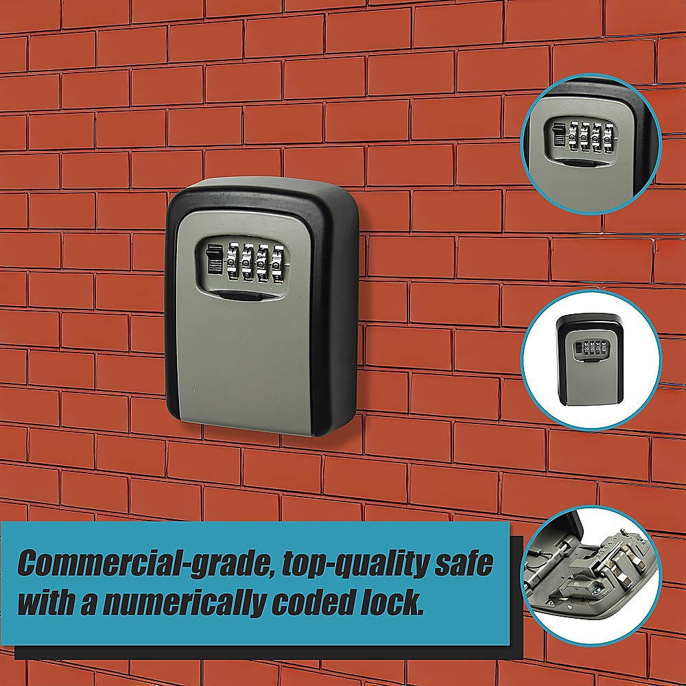 Commercial Grade Lock Wall Mounted Key Safe Storage Lock Box security V63-827361
