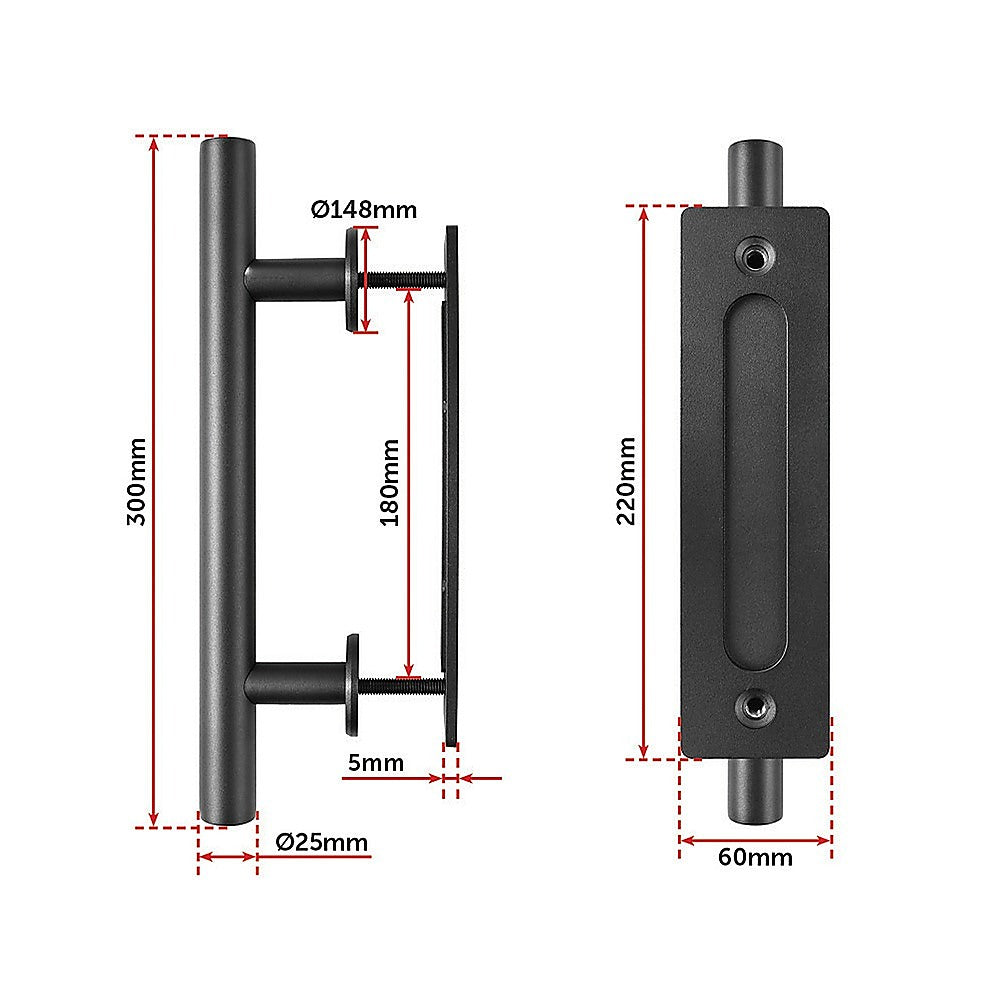 Carbon Steel Door Handle & Flush Pull Wood Door Gate Hardware 12" V63-827411