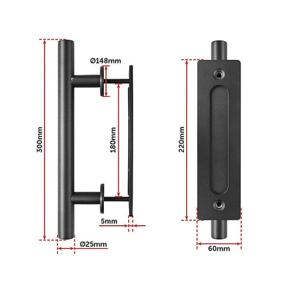 Carbon Steel Door Handle & Flush Pull Wood Door Gate Hardware 12" V63-827411