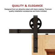 2M Big Spoke Wheel Sliding Barn Door Hardware V63-827421