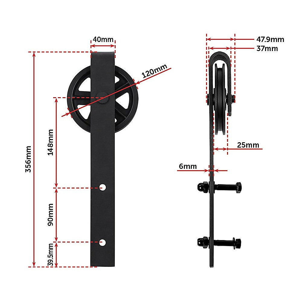 2M Big Spoke Wheel Sliding Barn Door Hardware V63-827421