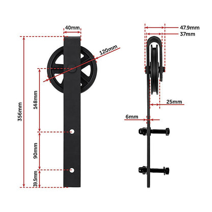 2M Big Spoke Wheel Sliding Barn Door Hardware V63-827421