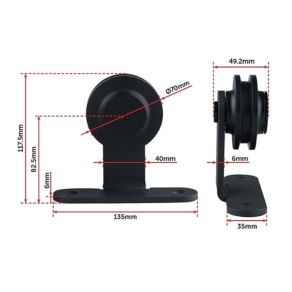 2.4m Sliding Barn Door Hardware