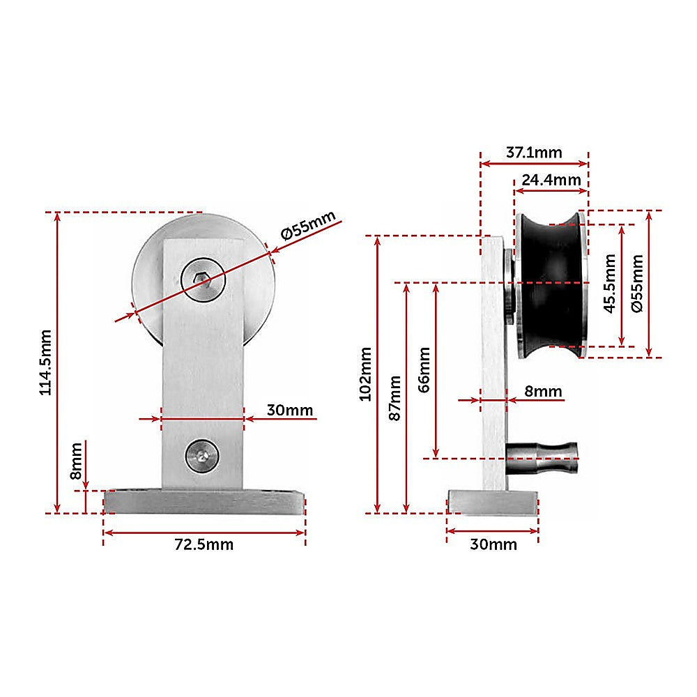 Sliding Barn Door Hardware Stainless Steel V63-827461
