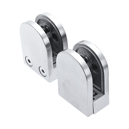 Brushed Nickel Bracket for Glass Balustrade Panels - Set of 2