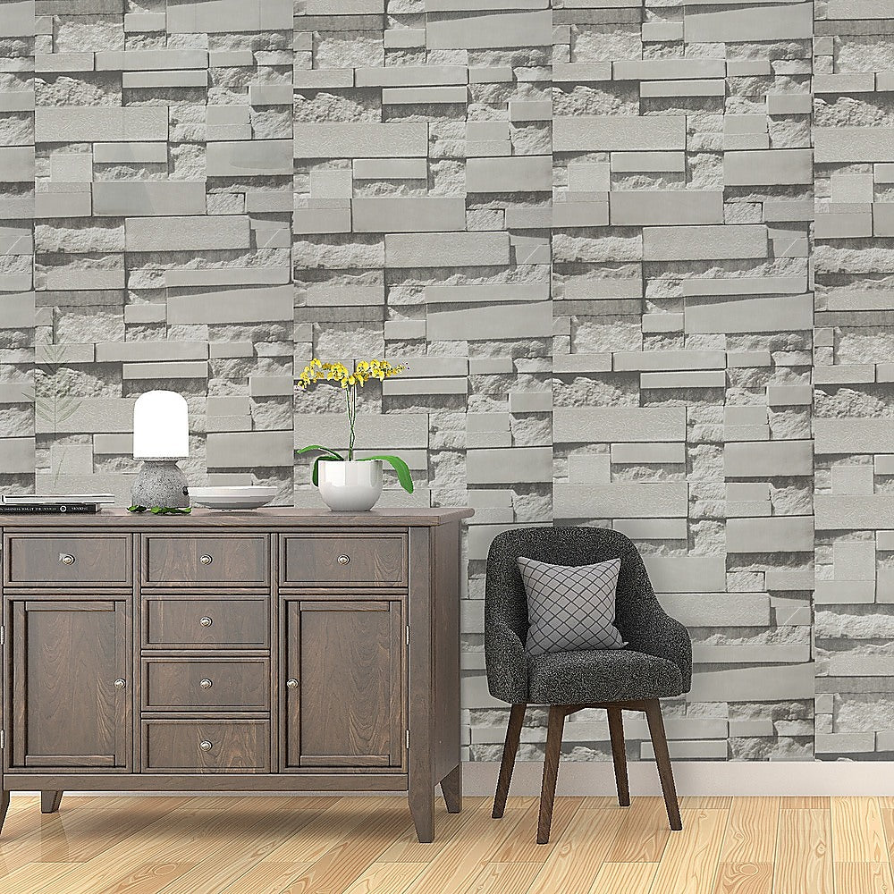 Wallpaper Brick Pattern 3D Textured Non-woven Wall Paper Roll V63-827581