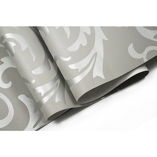 Wallpaper Silver Flower Pattern Non-woven Wall Paper Roll V63-827601