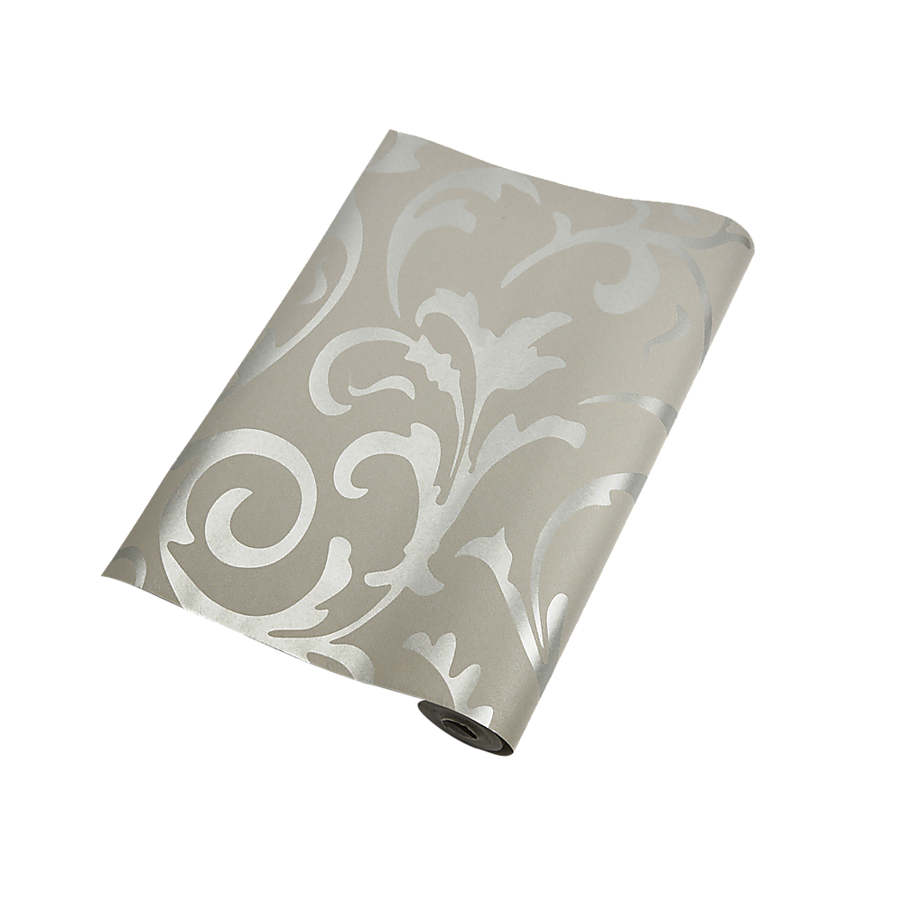 Wallpaper Silver Flower Pattern Non-woven Wall Paper Roll V63-827601