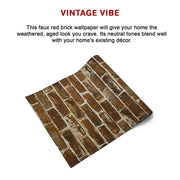 Wallpaper Faux Brick Wall Paper Roll V63-827611