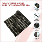 Wallpaper Faux Vintage Brick Pattern Wall Paper Roll V63-827621