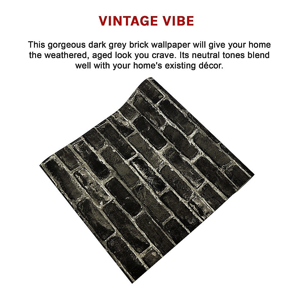 Wallpaper Faux Vintage Brick Pattern Wall Paper Roll V63-827621