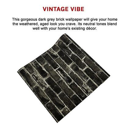 Wallpaper Faux Vintage Brick Pattern Wall Paper Roll V63-827621