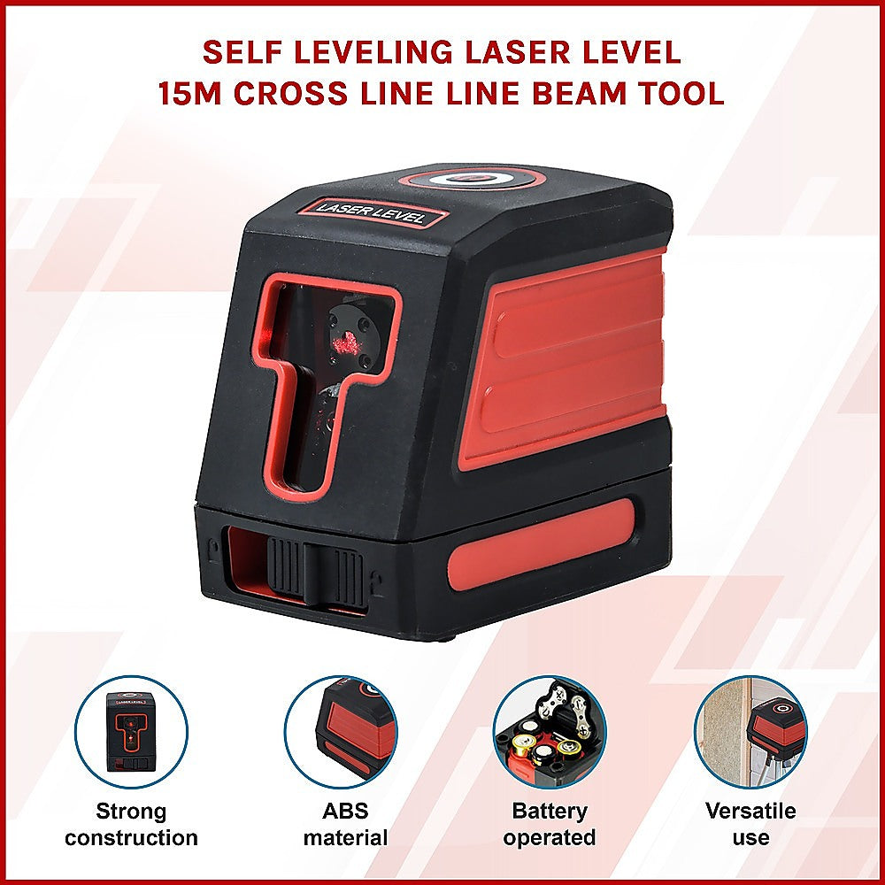 Self Leveling Laser Level 15m Cross Line Line Beam Tool V63-827641