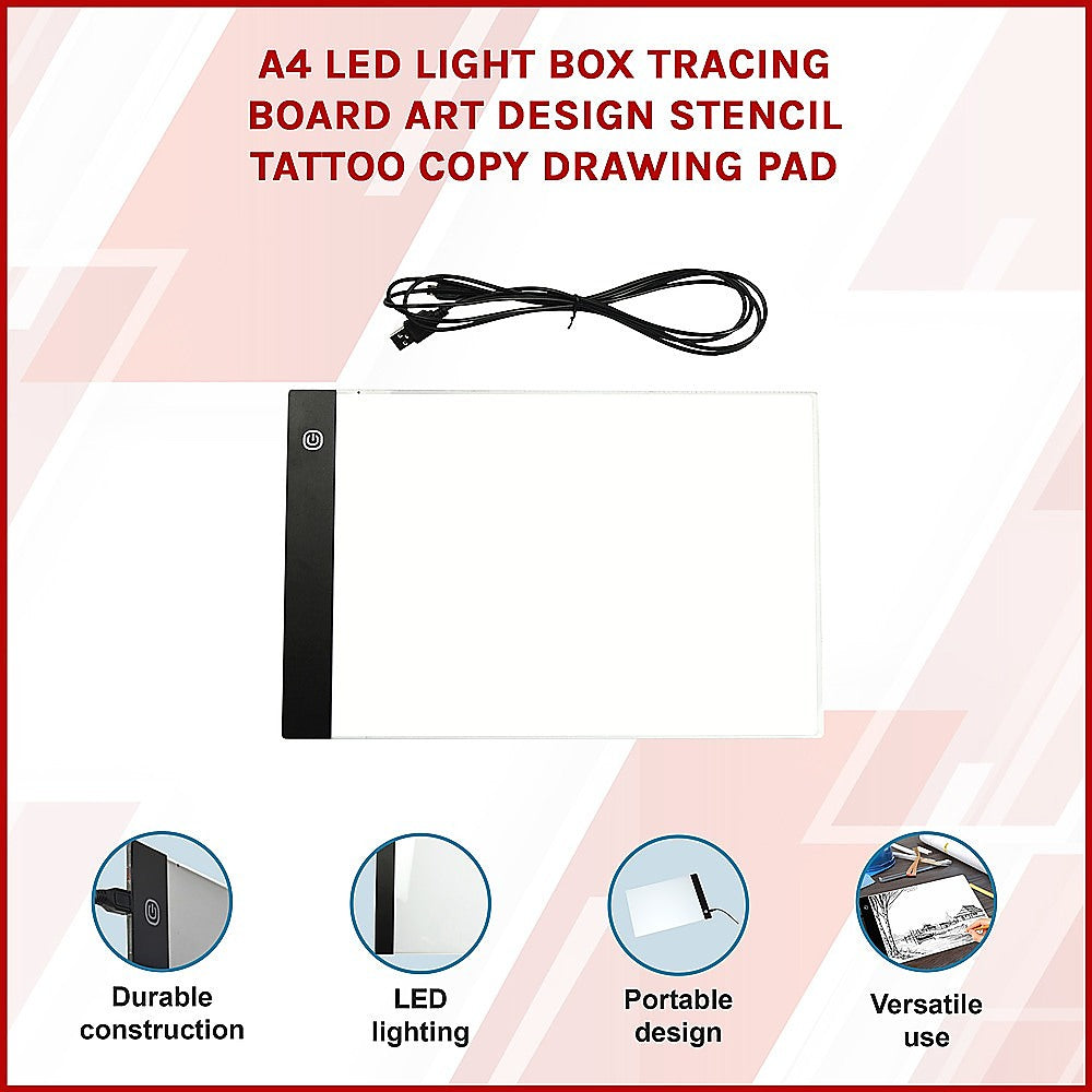 A4 LED Light Box Tracing Board Art Design Stencil Tattoo Copy Drawing Pad V63-827651