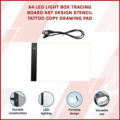 A4 LED Light Box Tracing Board Art Design Stencil Tattoo Copy Drawing Pad V63-827651