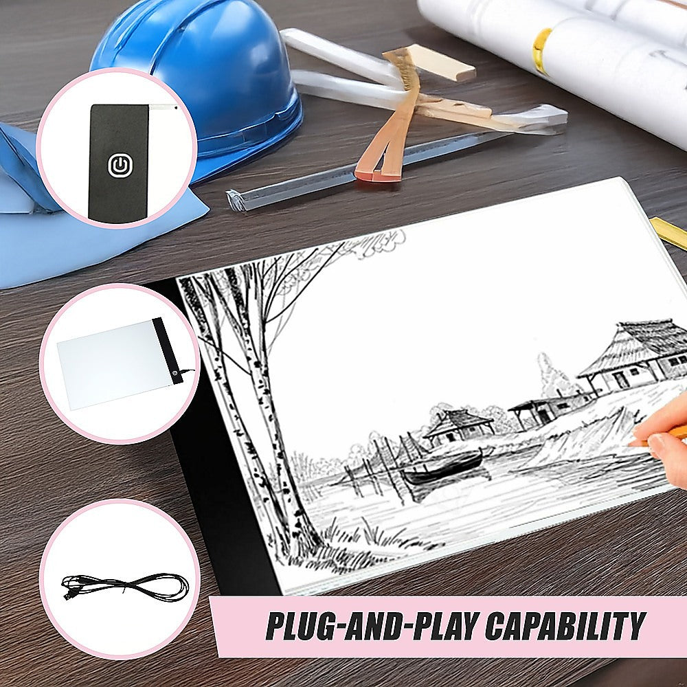 A4 LED Light Box Tracing Board Art Design Stencil Tattoo Copy Drawing Pad V63-827651