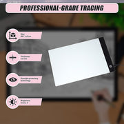 A4 LED Light Box Tracing Board Art Design Stencil Tattoo Copy Drawing Pad V63-827651