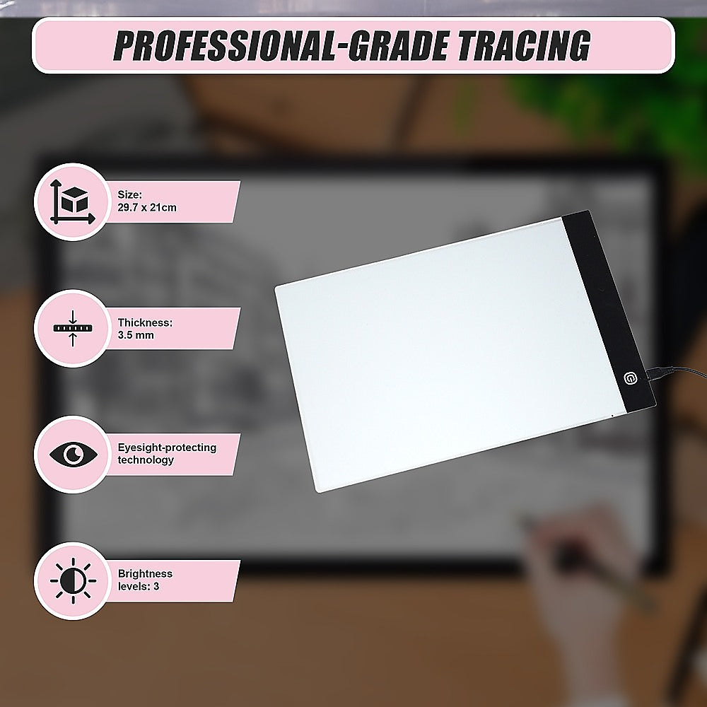 A4 LED Light Box Tracing Board Art Design Stencil Tattoo Copy Drawing Pad V63-827651