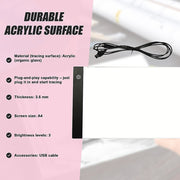 A4 LED Light Box Tracing Board Art Design Stencil Tattoo Copy Drawing Pad V63-827651
